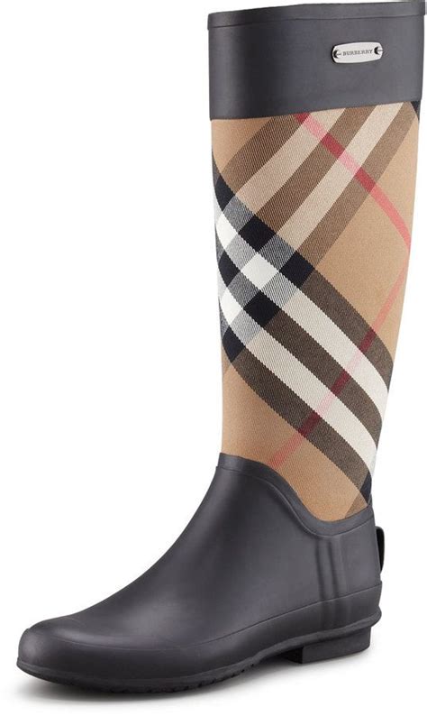 burberry mixed media rain boot housecheck|burberry sock boot.